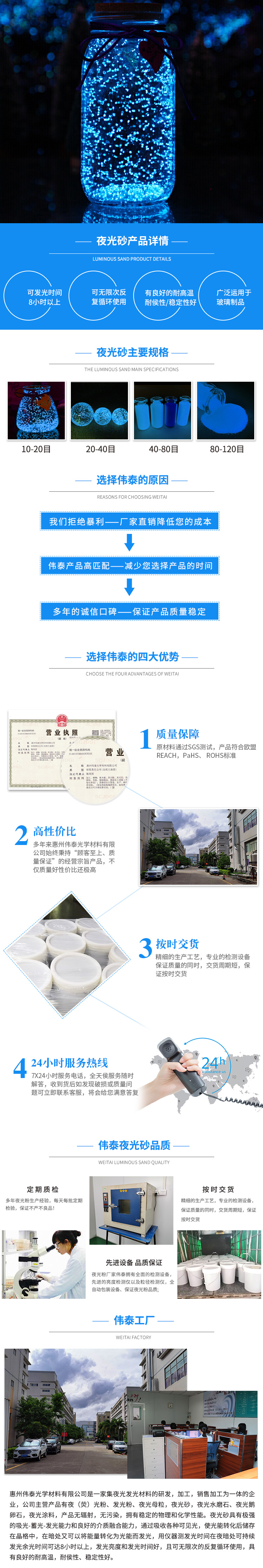 天藍(lán)光夜光砂產(chǎn)品詳情